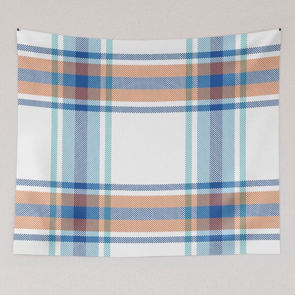 Item preview, Blue and Orange Plaid Seamless Pattern designed and sold by PowerAntShop.