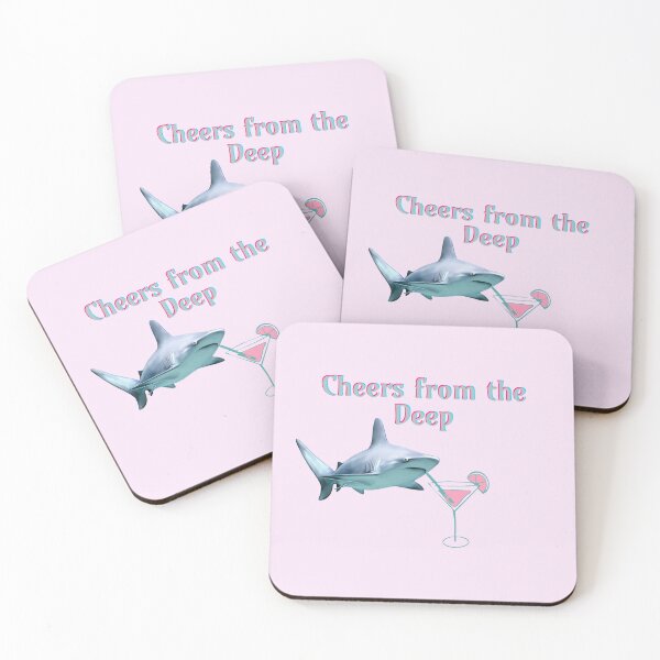 Item preview, Cheers from the Deep – Funny Shark Cocktail Design designed and sold by Giota29.