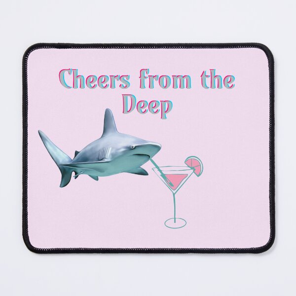 Item preview, Cheers from the Deep – Funny Shark Cocktail Design designed and sold by Giota29.