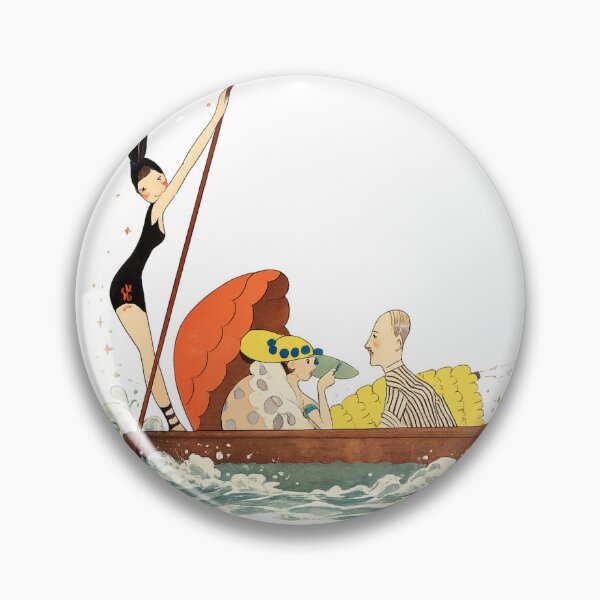 Item preview, The Gondola Ride  -  Art Deco Vintage Boat Scene Elegant Retro Lovers Gift  SEO Tags (14): designed and sold by RickE.