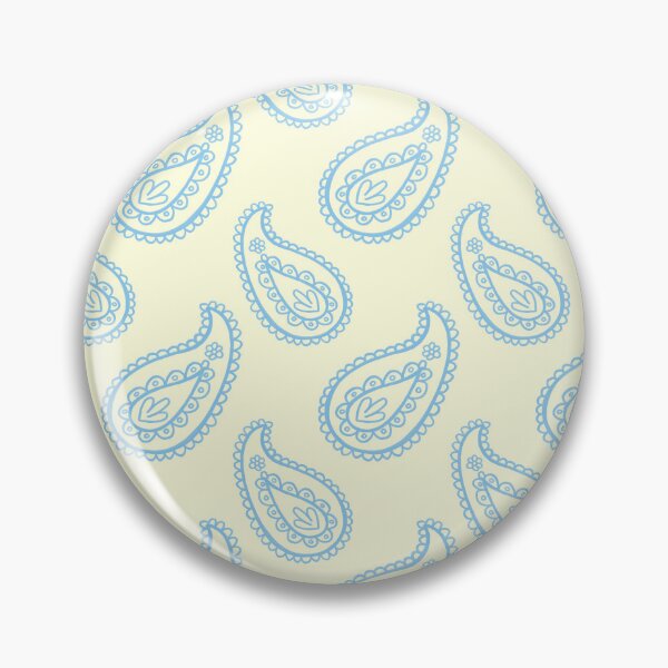 Item preview, Butter Yellow and Blue Paisley Pattern designed and sold by Julie Erin Designs.