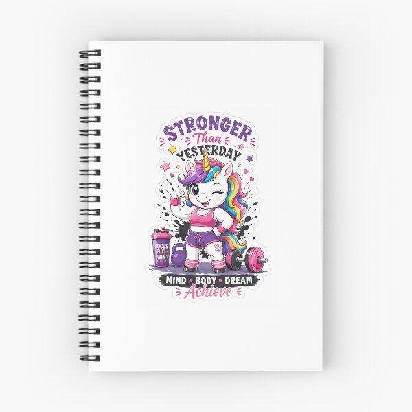 Item preview, Stronger Than Yesterday Unicorn Gym Sticker | Cute Fitness Motivation | Kawaii Workout Quote | Rainbow Unicorn Gift designed and sold by CosmicCryptSdo.