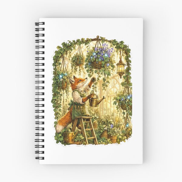 Item preview, Enchanted Hanging Garden Sticker | Fox Greenhouse Keeper | Cottagecore Indoor Jungle | Magical Botanical Art designed and sold by MrDev.