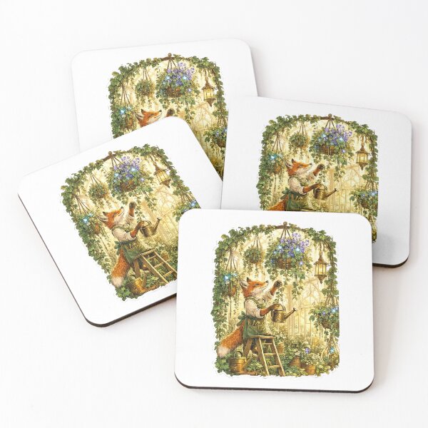 Item preview, Enchanted Hanging Garden Sticker | Fox Greenhouse Keeper | Cottagecore Indoor Jungle | Magical Botanical Art designed and sold by MrDev.