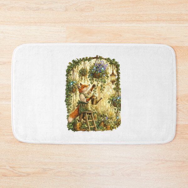Item preview, Enchanted Hanging Garden Sticker | Fox Greenhouse Keeper | Cottagecore Indoor Jungle | Magical Botanical Art designed and sold by MrDev.
