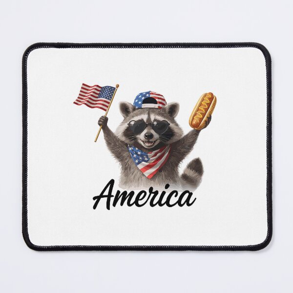 Item preview, Feral & Free Racoon 4th of July designed and sold by ironicmuscle.
