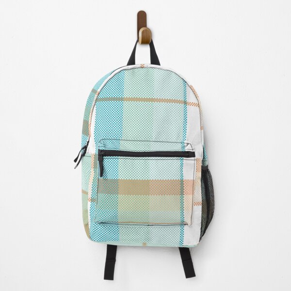 Item preview, Cyan and Peach Plaid Seamless Pattern designed and sold by PowerAntShop.