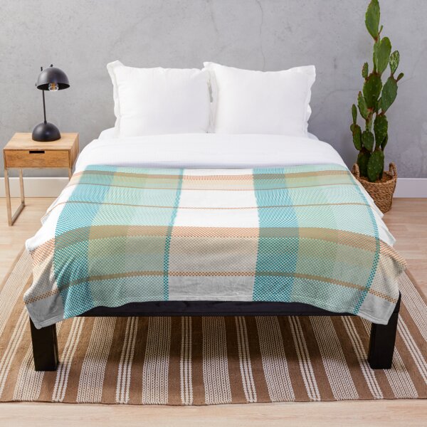 Aperçu de l'œuvre Motif à carreaux cyan et pêche sans couture créée et vendue par PowerAntShop.