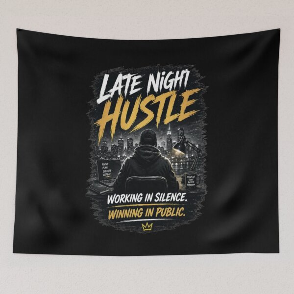 Item preview, Late Night Hustle T-Shirt - Working In Silence Motivational Quote designed and sold by v6ziix.