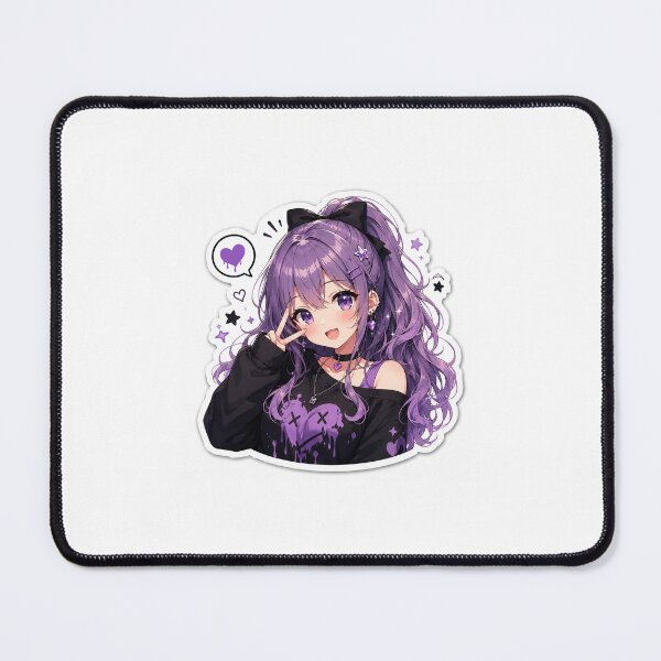 Item preview, Cute Purple Anime Girl Sticker designed and sold by ACHHUU.
