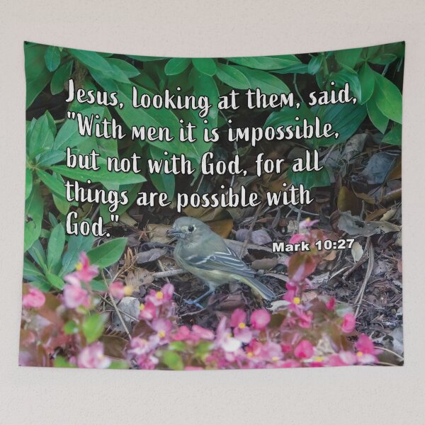 Item preview, Mark 10:27 All Things Are Possible With God - Bird Photograph designed and sold by InsprtnlArtbyDP.