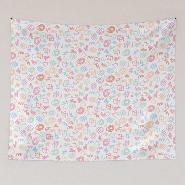 Item preview, Seamless pattern with pastel colors scribbles and abstract shapes designed and sold by AlicinaM.