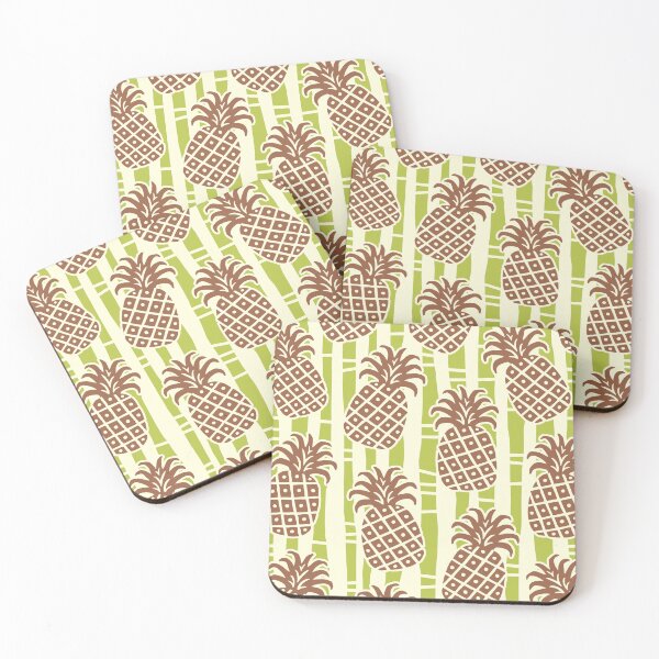 Item preview, Pineapple Bamboo Stripes Pattern Olive Green & Brown designed and sold by tonymagnerart.