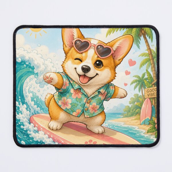 Item preview, Corgi Surf - Cute Corgi Kawai Design designed and sold by TinyLegs.