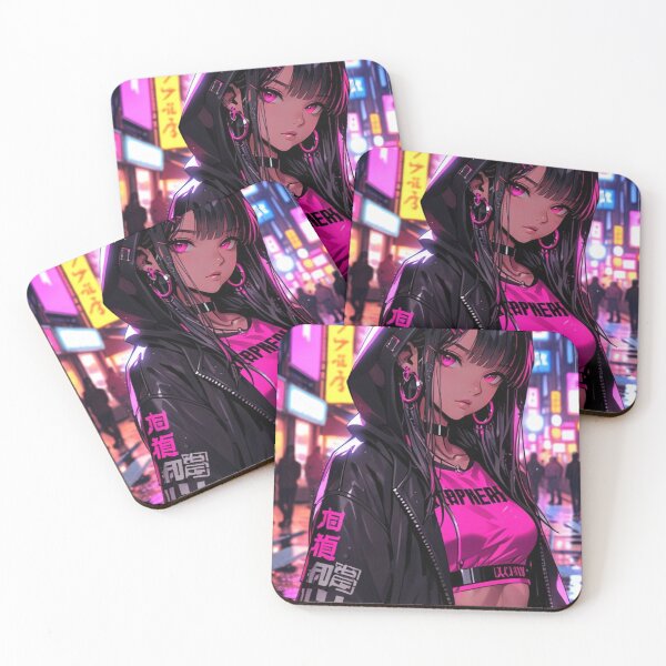 Item preview, Neon Rain Anime Girl Japanese Cyber Aesthetic designed and sold by AnimDream .