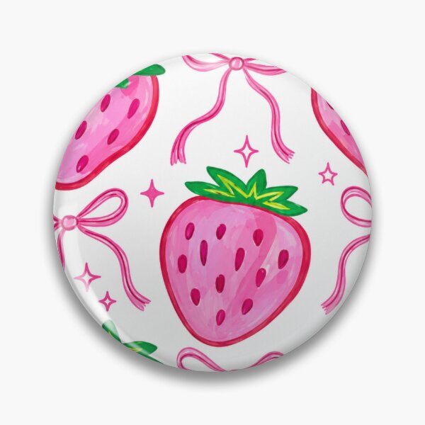 Item preview, Pink Strawberry Bow Clipart Pattern designed and sold by ⭐ AURA STUDIO.