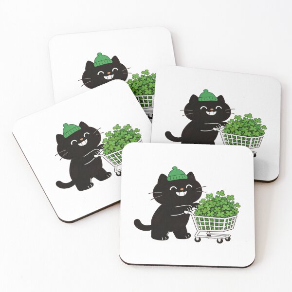 Item preview, Cat Full Of Lucky Clovers designed and sold by LightCatchDecor.