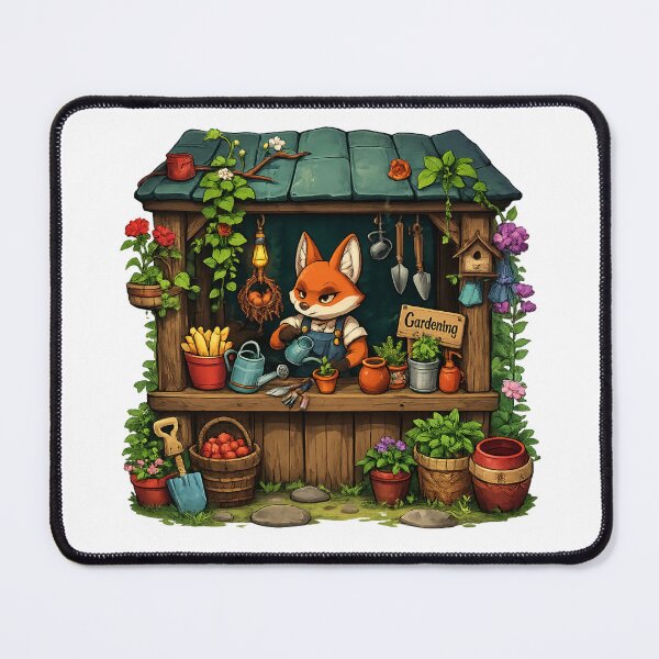 Item preview, Fox Gardener Garden Shed Sticker | Woodland Cottagecore Plant Shop | Cute Botanical Fox Art designed and sold by MrDev.