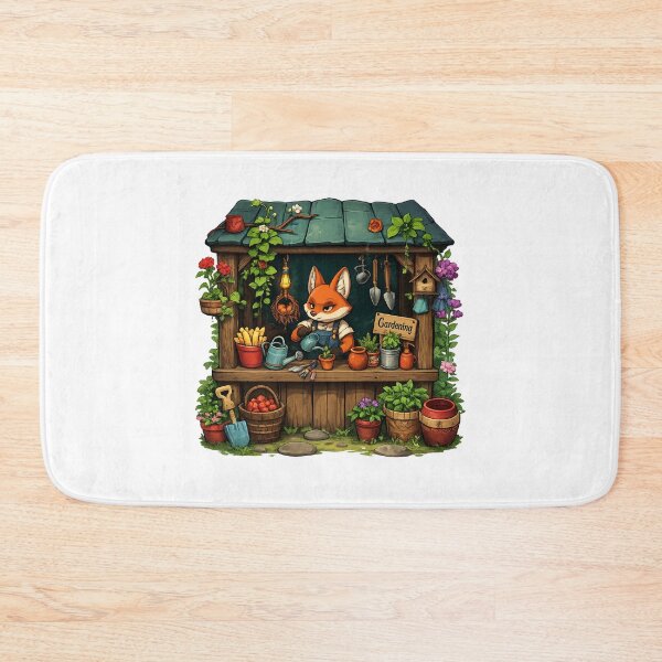 Item preview, Fox Gardener Garden Shed Sticker | Woodland Cottagecore Plant Shop | Cute Botanical Fox Art designed and sold by MrDev.