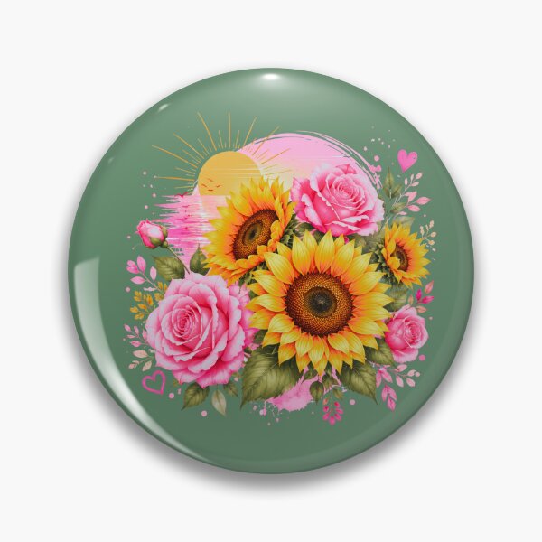 Item preview, Golden Sun & Pink Roses – Summer Bloom Floral Design designed and sold by Aimetoi.