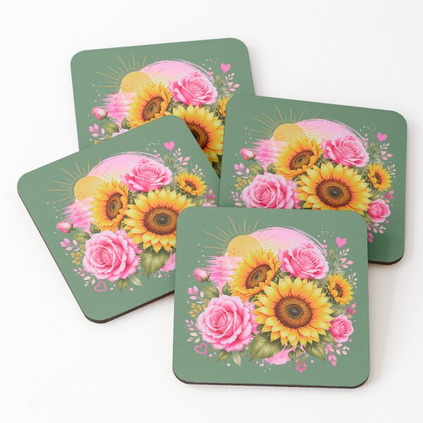 Item preview, Golden Sun & Pink Roses – Summer Bloom Floral Design designed and sold by Aimetoi.