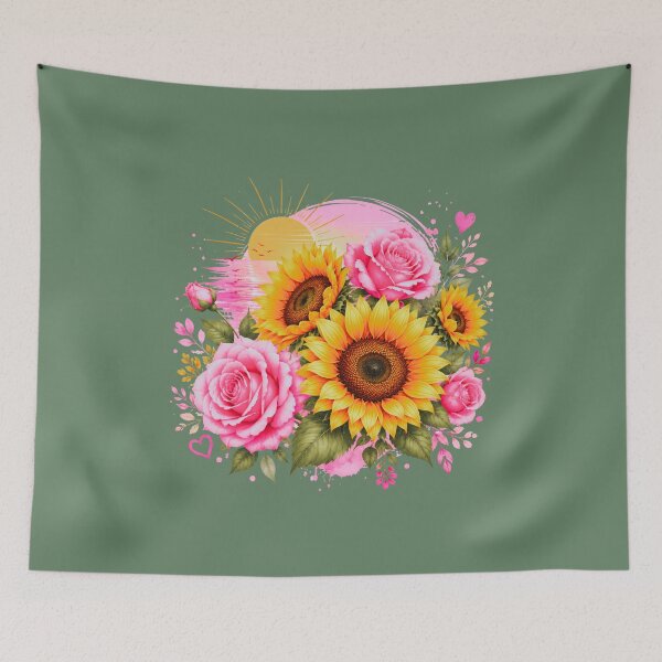 Item preview, Golden Sun & Pink Roses – Summer Bloom Floral Design designed and sold by Aimetoi.