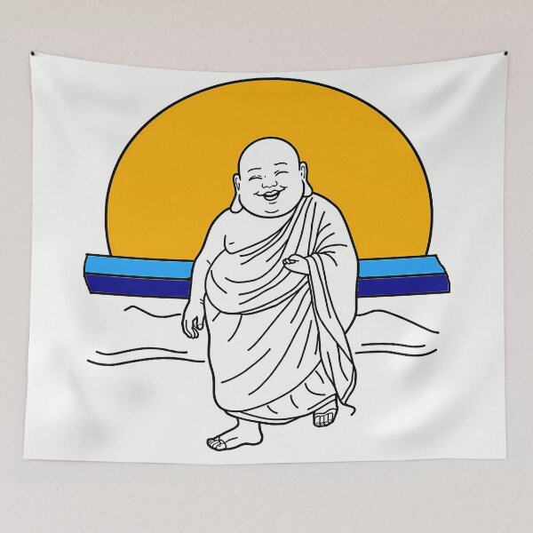 Item preview, Laughing Buddha at Sunrise designed and sold by HeartyCurioCo.