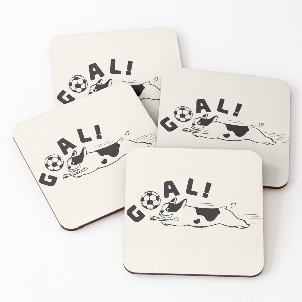 Item preview, GOAL! Cute French Bulldog Soccer Dog | funny frenchie football drawing designed and sold by CricketDoodles.