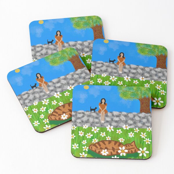 Item preview, Woman with Cat by the Tree designed and sold by Elaine M Hayward .