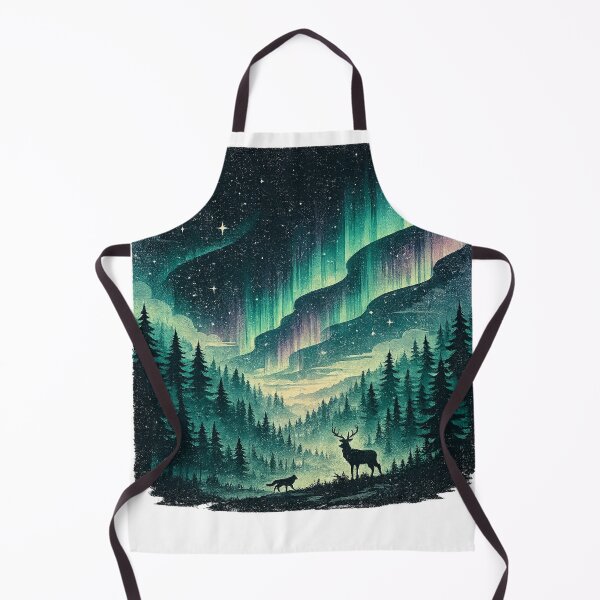 Item preview, Aurora Borealis Deer | Northern Lights Forest Art | Mystical Nature Wildlife designed and sold by irfanshikh.