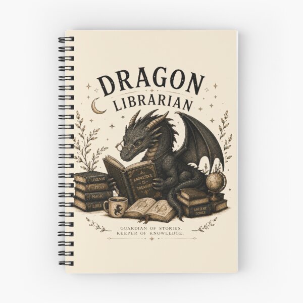 Item preview, Dragon Labrarian Fantasy Vintage Design | Book Lover Dragon | Dark Academia Reader Gift designed and sold by Moonwoven Studio.