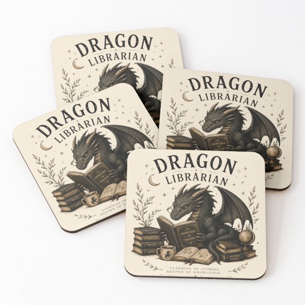 Item preview, Dragon Labrarian Fantasy Vintage Design | Book Lover Dragon | Dark Academia Reader Gift designed and sold by Moonwoven Studio.