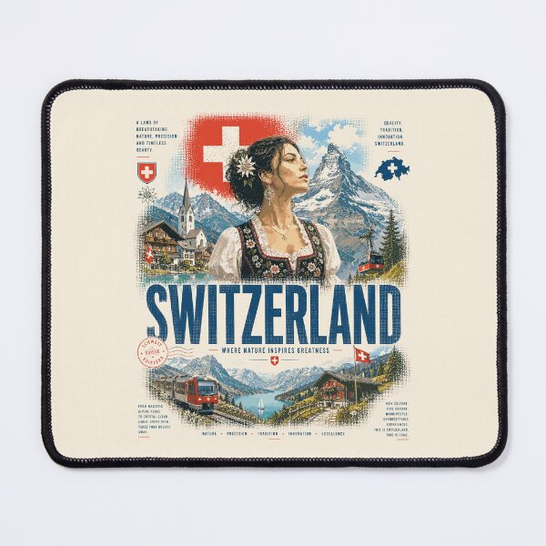 Item preview, Switzerland Vintage Design | Alps, Nature & Timeless Beauty designed and sold by AtuqStudio.