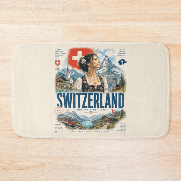 Item preview, Switzerland Vintage Design | Alps, Nature & Timeless Beauty designed and sold by AtuqStudio.