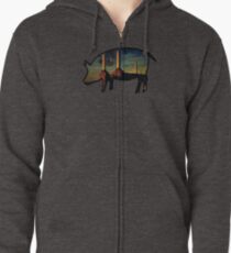Sudadera con capucha y cremallera Pink Floyd - animales