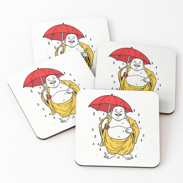 Item preview, Laughing Buddha in the Rain designed and sold by HeartyCurioCo.