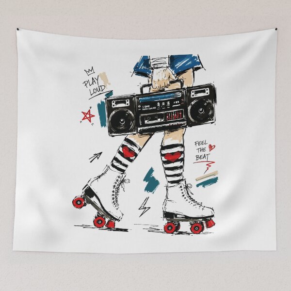 Item preview, Skate With Music Boombox Rollerskates Retro designed and sold by RamyGallery.