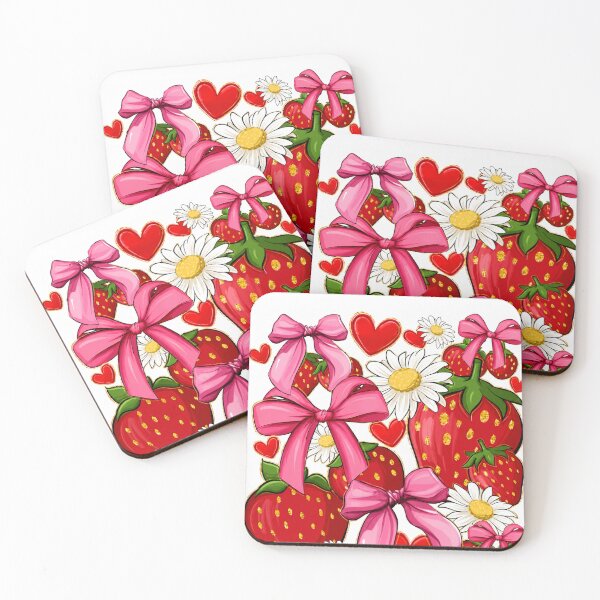 Item preview, Glossy Strawberry Bow Daisy Clipart designed and sold by ⭐ AURA STUDIO.