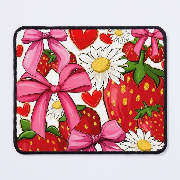 Item preview, Glossy Strawberry Bow Daisy Clipart designed and sold by ⭐ AURA STUDIO.