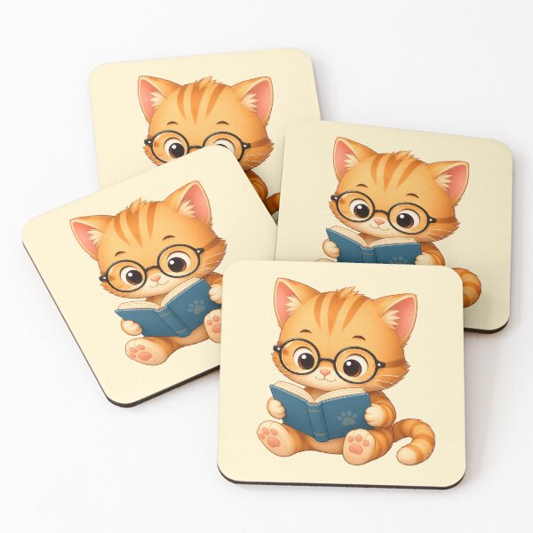 Item preview, Cute Orange Cat Reading Book Glasses Nerd designed and sold by Seculinator.
