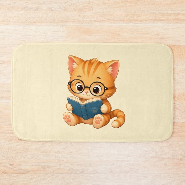 Item preview, Cute Orange Cat Reading Book Glasses Nerd designed and sold by Seculinator.