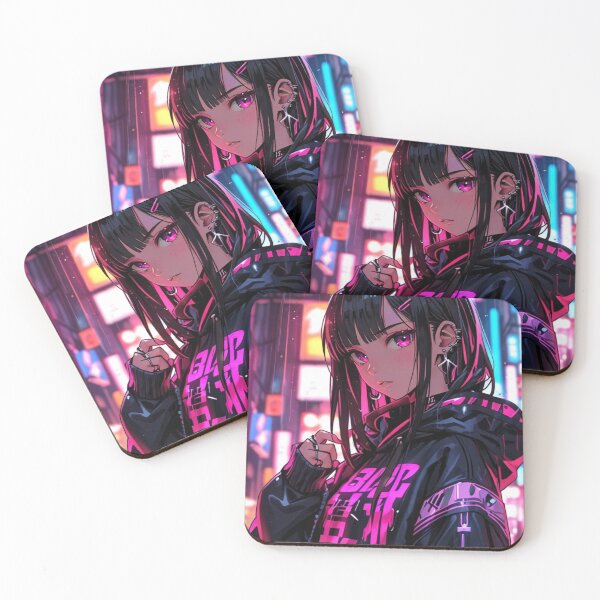 Item preview, Tokyo Nights Cyberpunk Anime Character Neon Pink designed and sold by AnimDream .