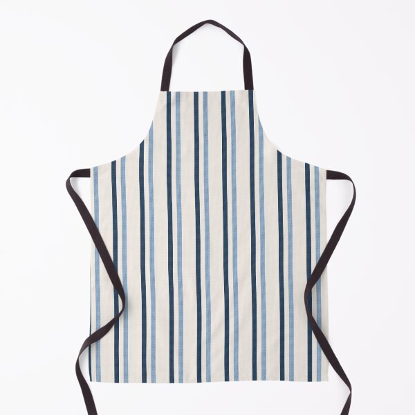 Item preview, woven textured Navy blue and coastal blue alternating narrow stripes on cream designed and sold by PrettywithColor.