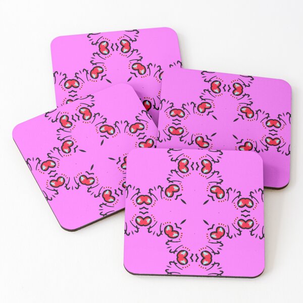 Item preview, Vibrant Pink Symmetrica Redl Heart Wreath Pattern designed and sold by Tinsleybluebell.