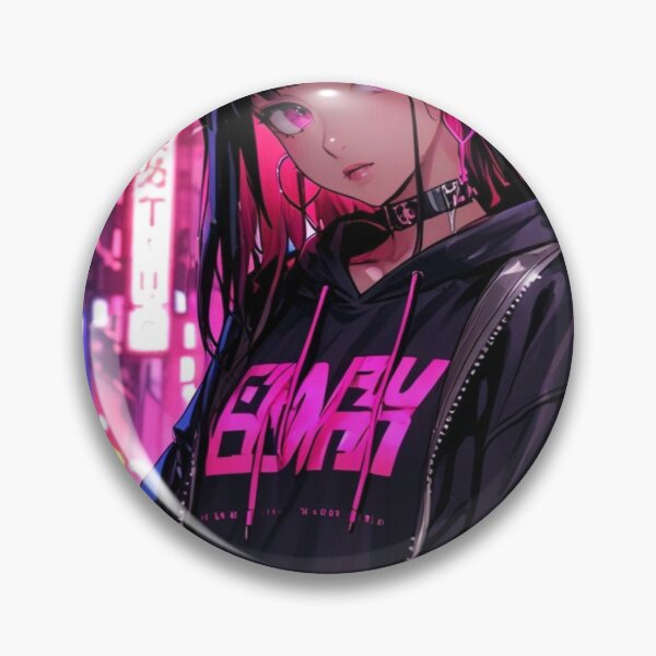 Item preview, Glowing Pink Cyber Anime Girl Japanese Nightscape designed and sold by AnimDream .