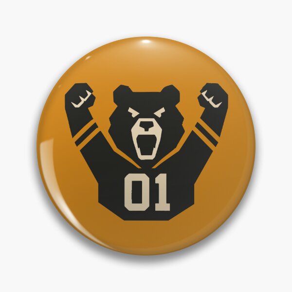 Item preview, Blackout Bear Mascot Jersey Badge design | Minimalist Black and Cream Roaring Bear Sports Silhouette Design designed and sold by AbderraimArt.