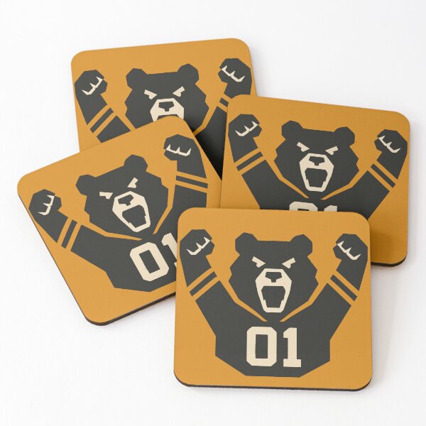 Item preview, Blackout Bear Mascot Jersey Badge design | Minimalist Black and Cream Roaring Bear Sports Silhouette Design designed and sold by AbderraimArt.
