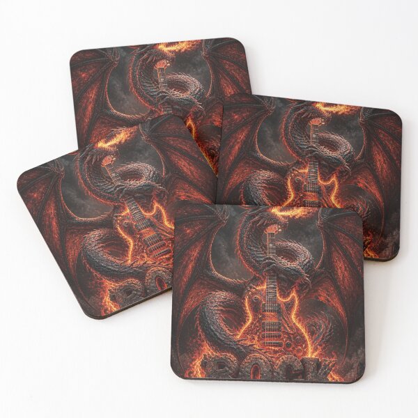 Item preview, Fire Dragon Rock Guitar Dark Fantasy designed and sold by SunnyDesign82.
