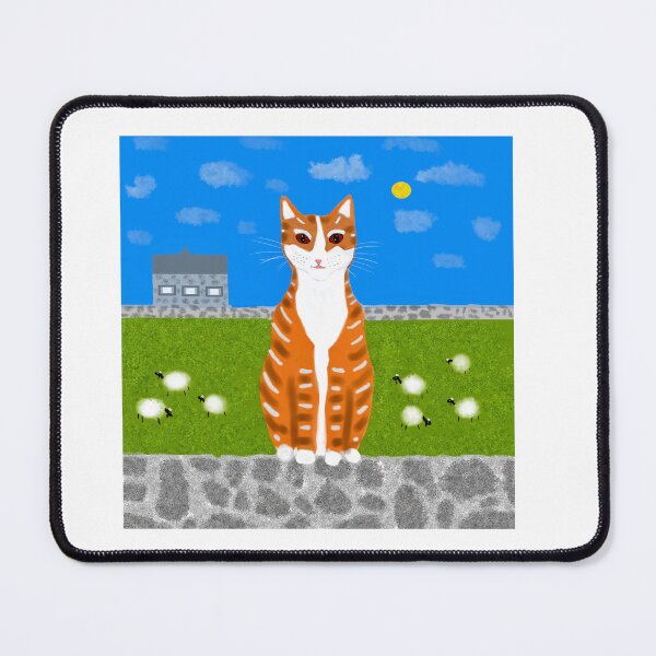 Item preview, Cat and Sheep in Sunny Field designed and sold by Elaine M Hayward .