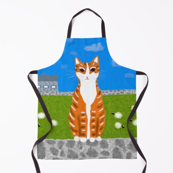 Item preview, Cat and Sheep in Sunny Field designed and sold by Elaine M Hayward .